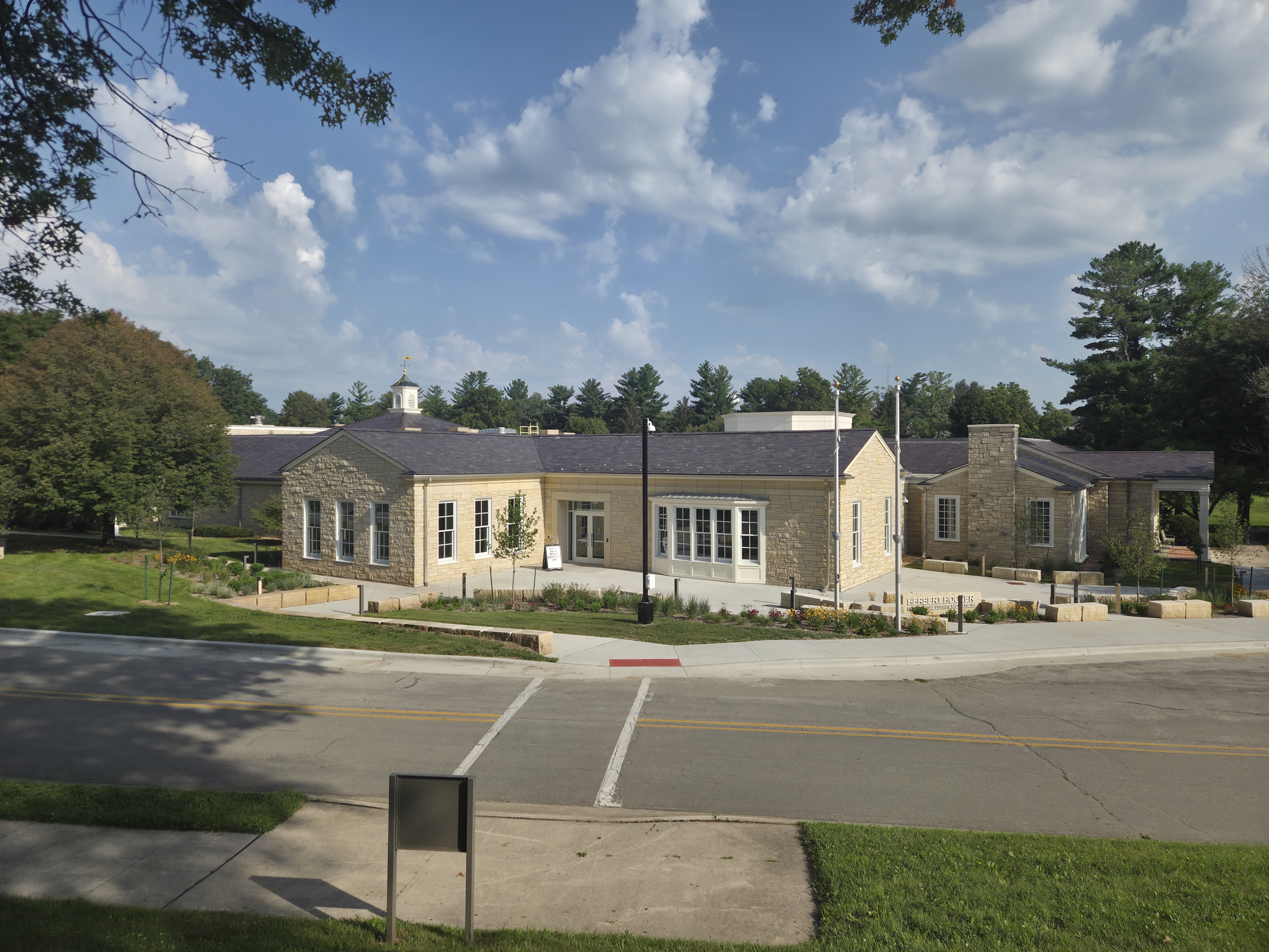 The new main entrance of the Herbert Hoover Presidential Library and Museum